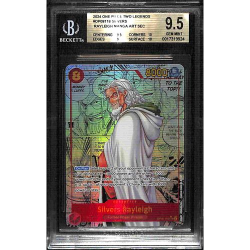 BGS 9.5 Silvers Rayleigh Manga Art SEC OP08-118 – 2024